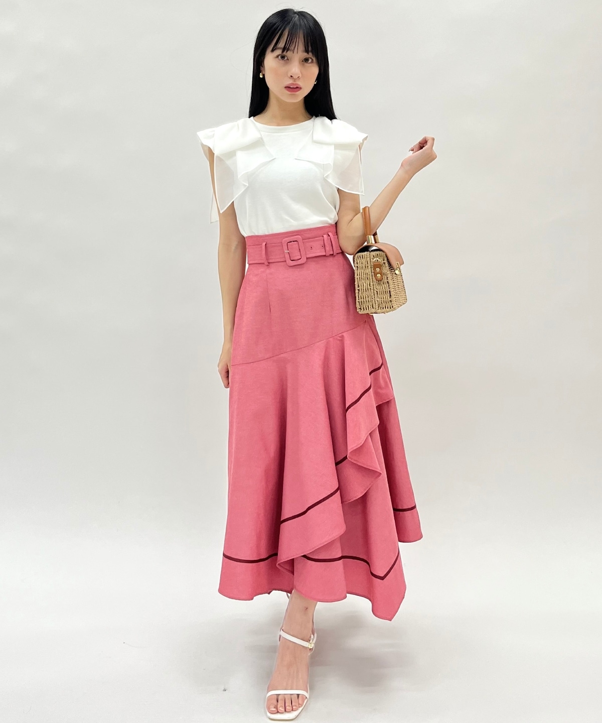 ショルダーリボンカットトップス