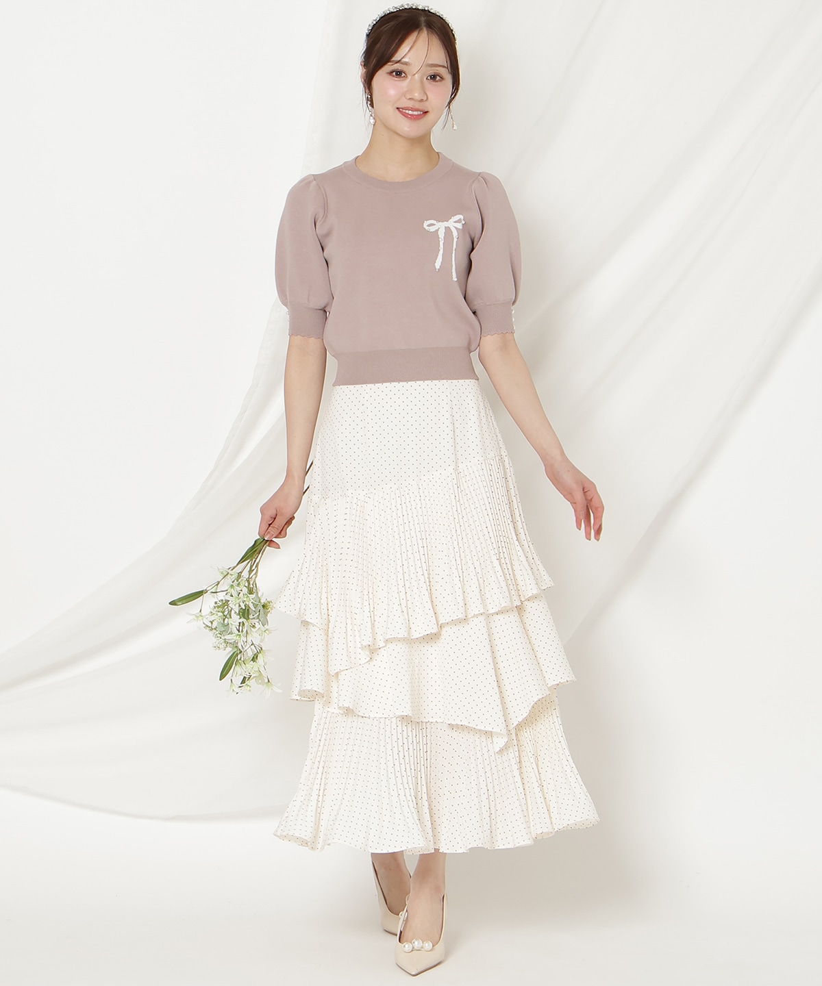 【2/27(fri)発売】リボンジャガードパフニット