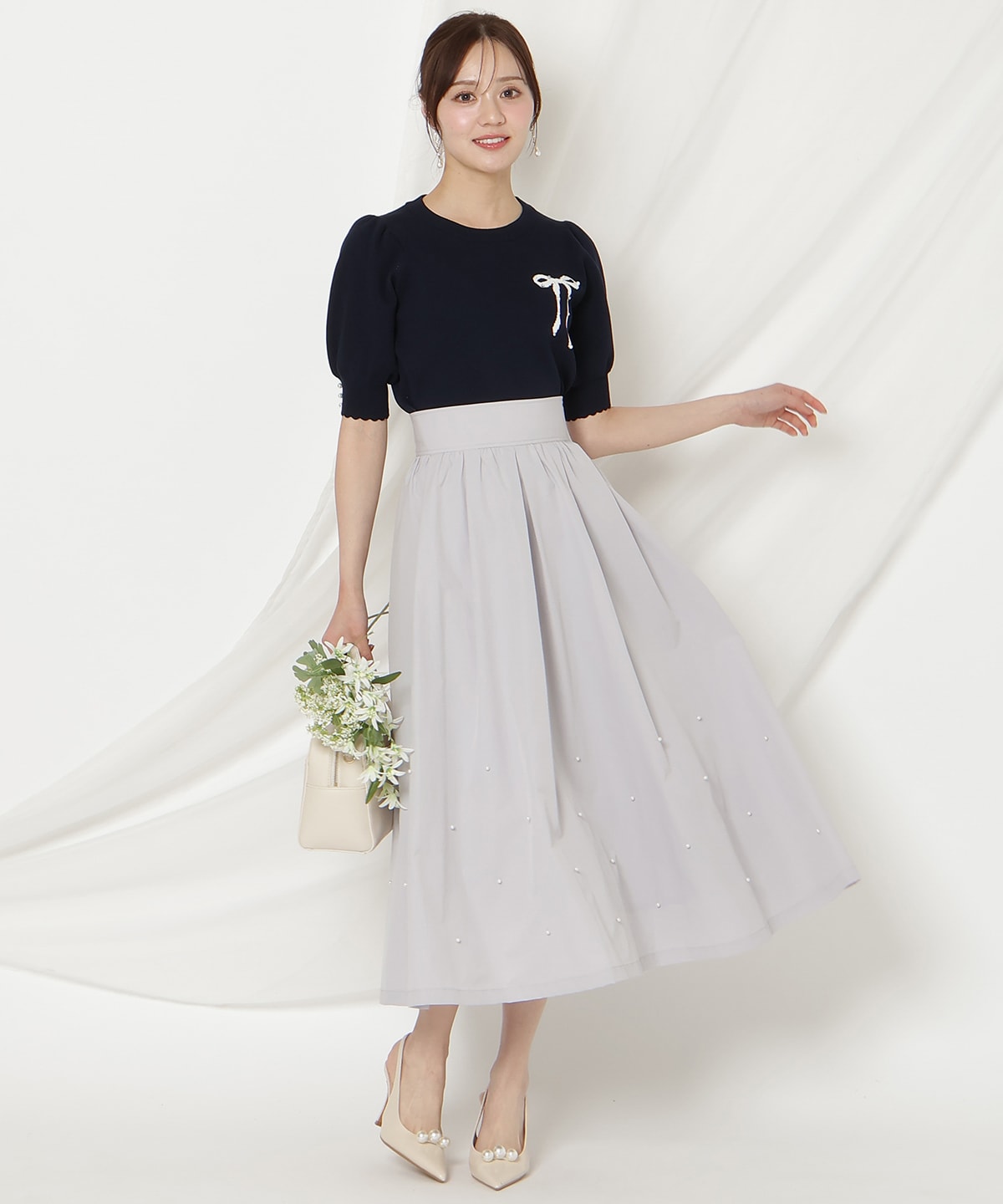 【2/27(fri)発売】リボンジャガードパフニット