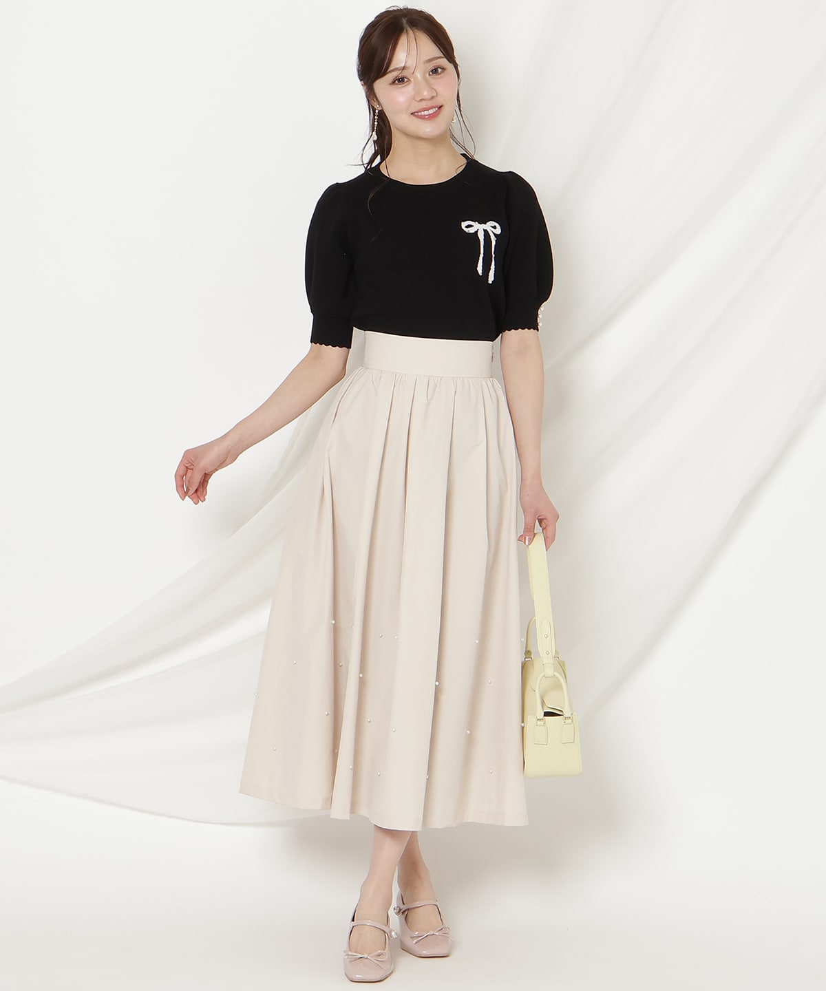 【2/27(fri)発売】リボンジャガードパフニット