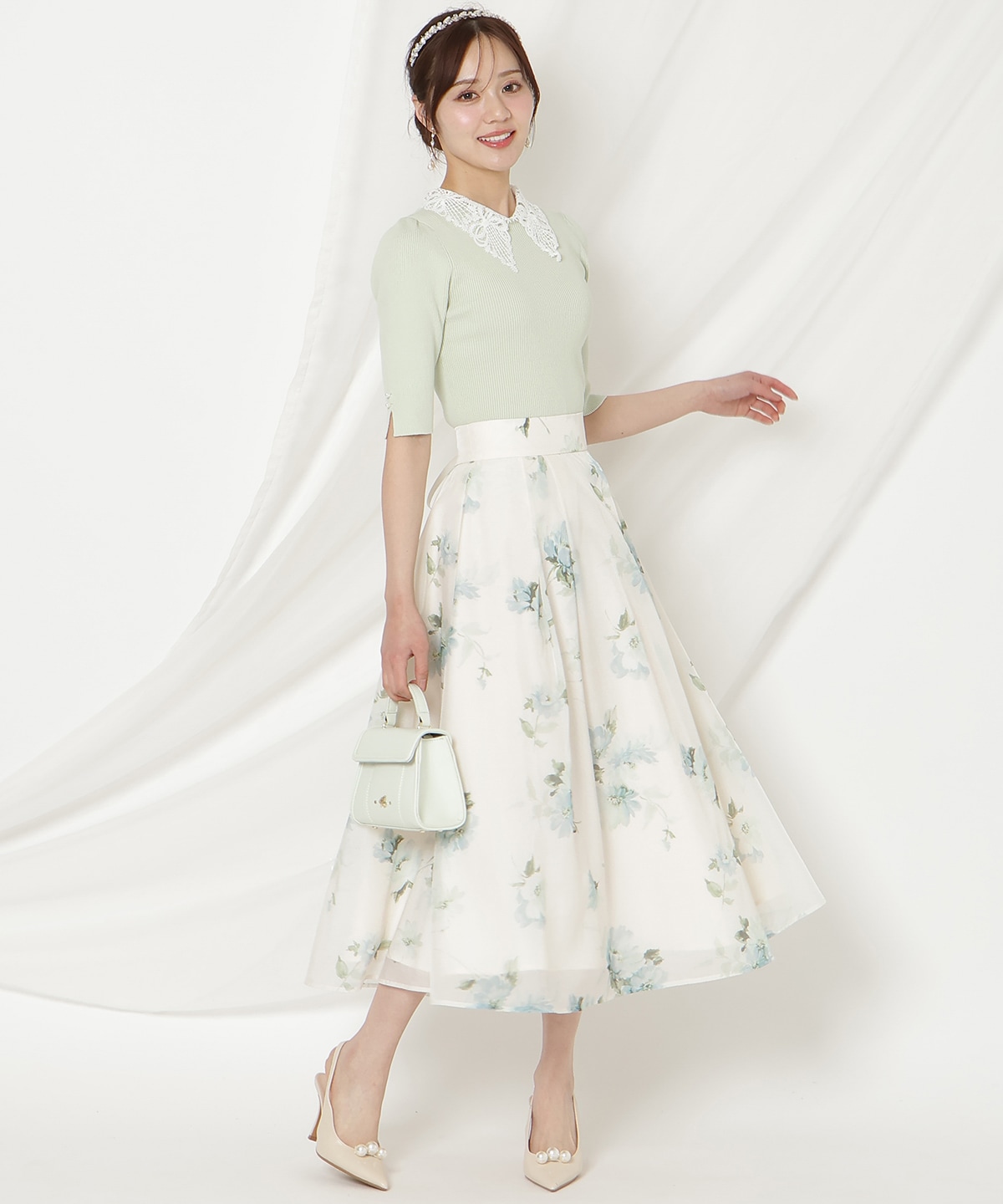 【2/27(fri)発売】リボンレースカラーリブニット