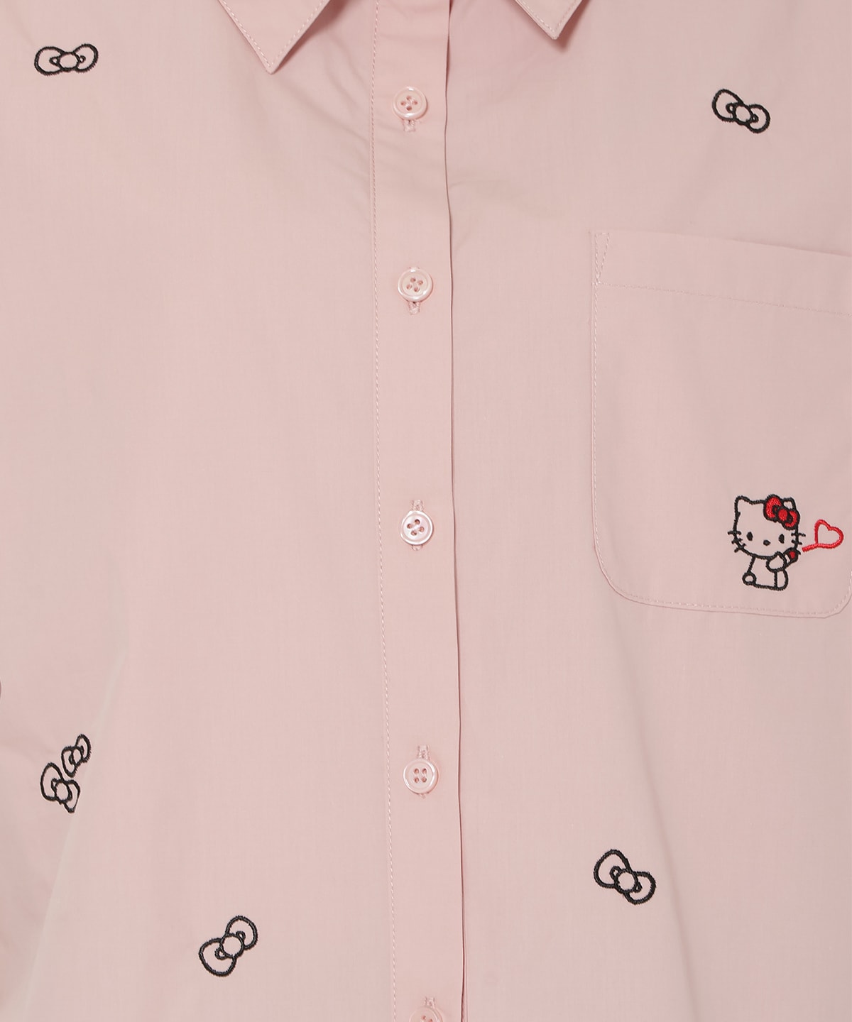 【8/7(fri)20時発売】WILLSELECTION×HELLO KITTY 刺繍クロップドシャツ