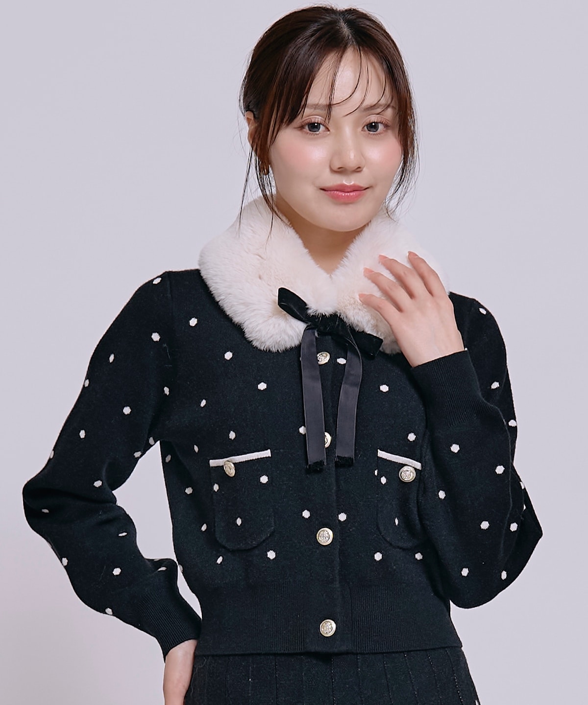 【10/9(fri)20時発売】ポケットデザインファーティペットカーディガン