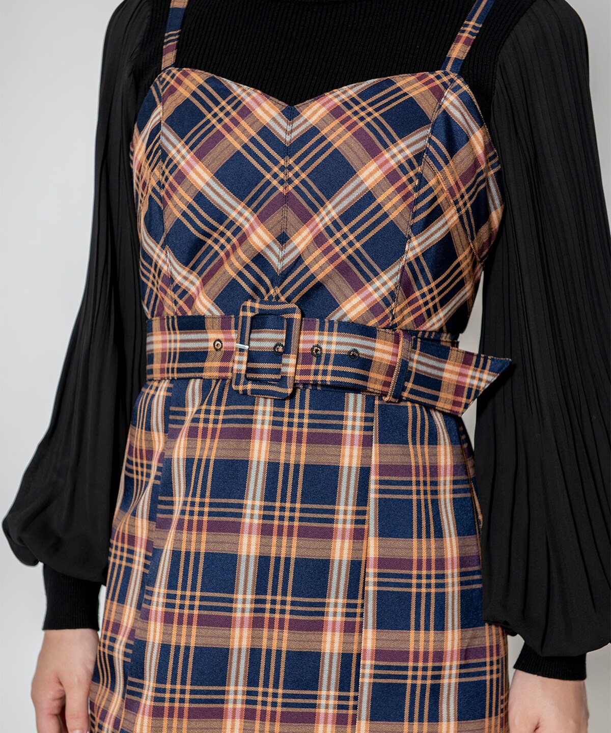 チェックマーメードキャミワンピース M 紺 And Couture 公式オンラインショップ バーンデストローズ