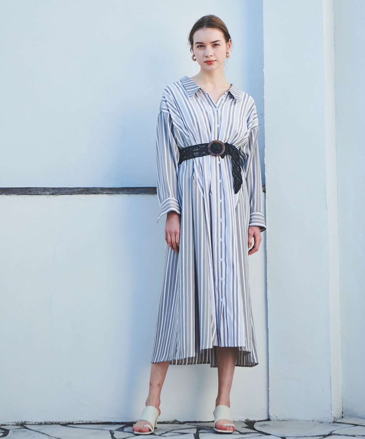 mixストライプリラックスシャツワンピース M ベージュ系ボーダー ストライプ And Couture 公式オンラインショップ バーンデストローズ mixストライプリラックスシャツワンピース M ベージュ系ボーダー ストライプ And Couture 公式オンラインショップ バーンデストローズ