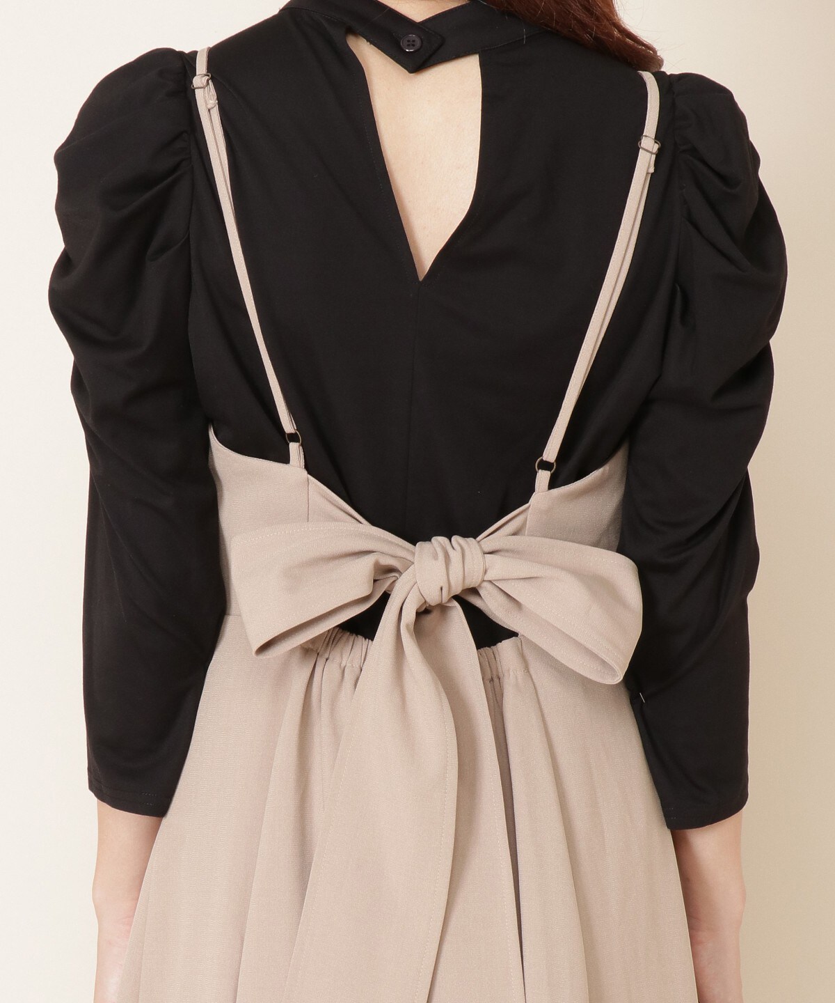 22 Spring バックリボンワンピース M ベージュ And Couture 公式オンラインショップ バーンデストローズ