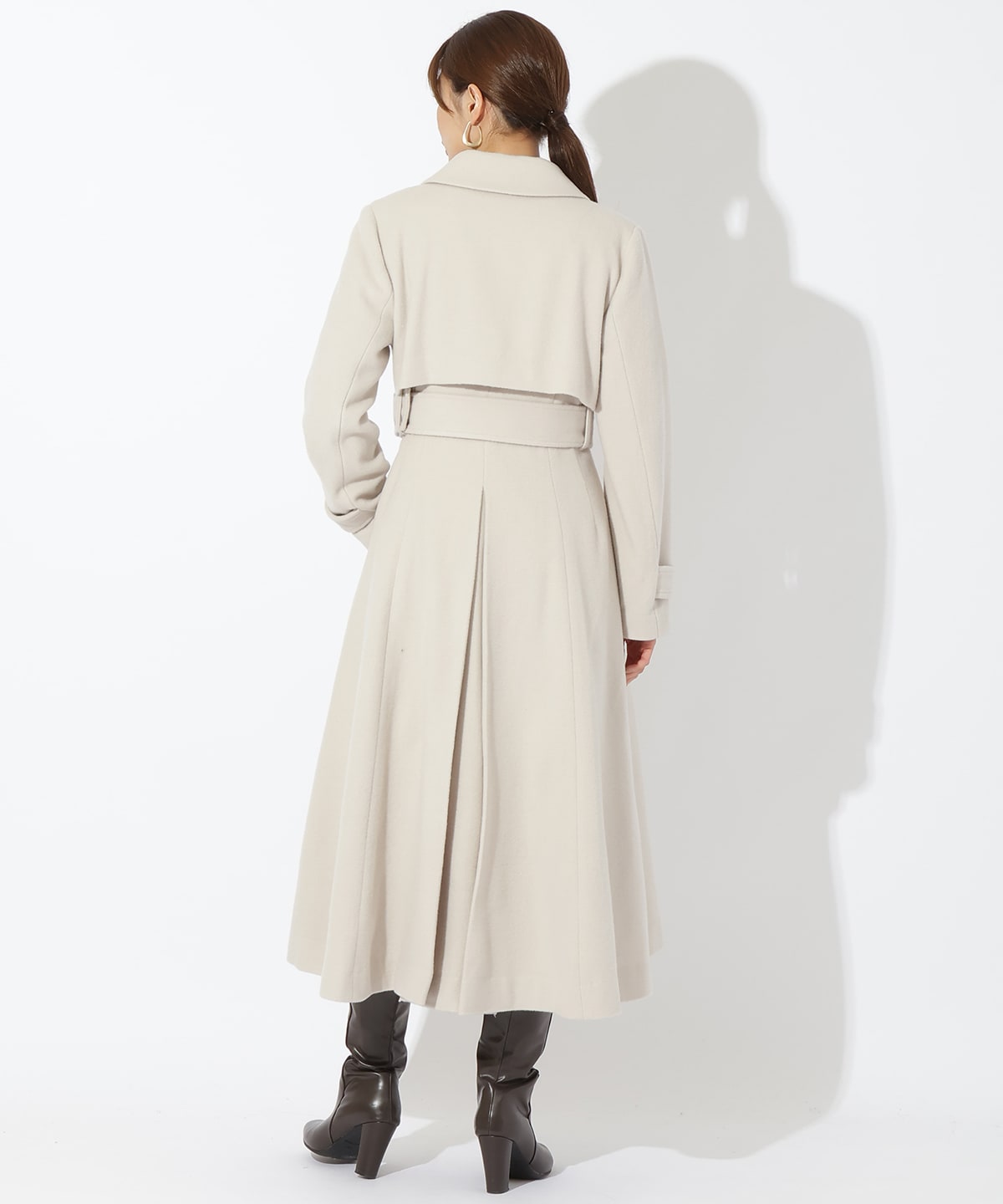 エコファー付きWブレストロングコート(M ベージュ): And Couture