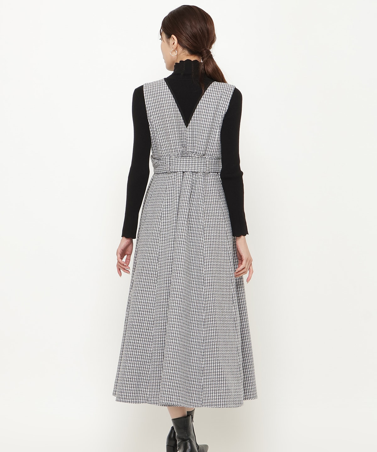 ラメツイードVネックジャンスカ