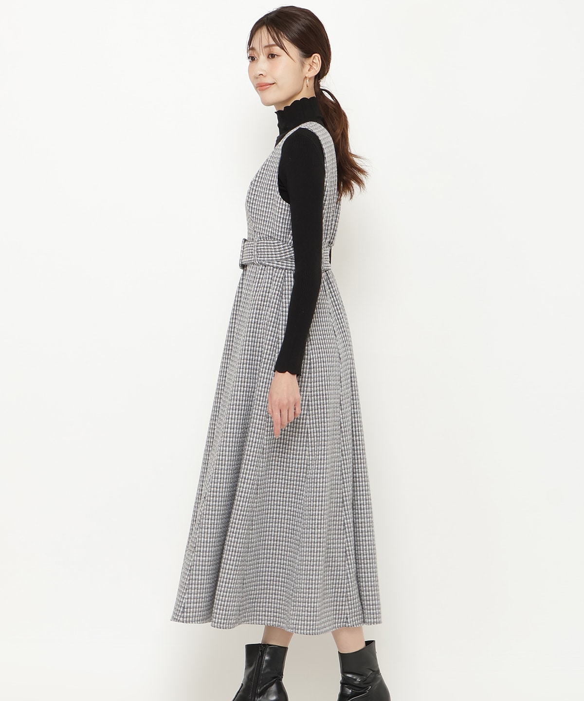 ラメツイードVネックジャンスカ