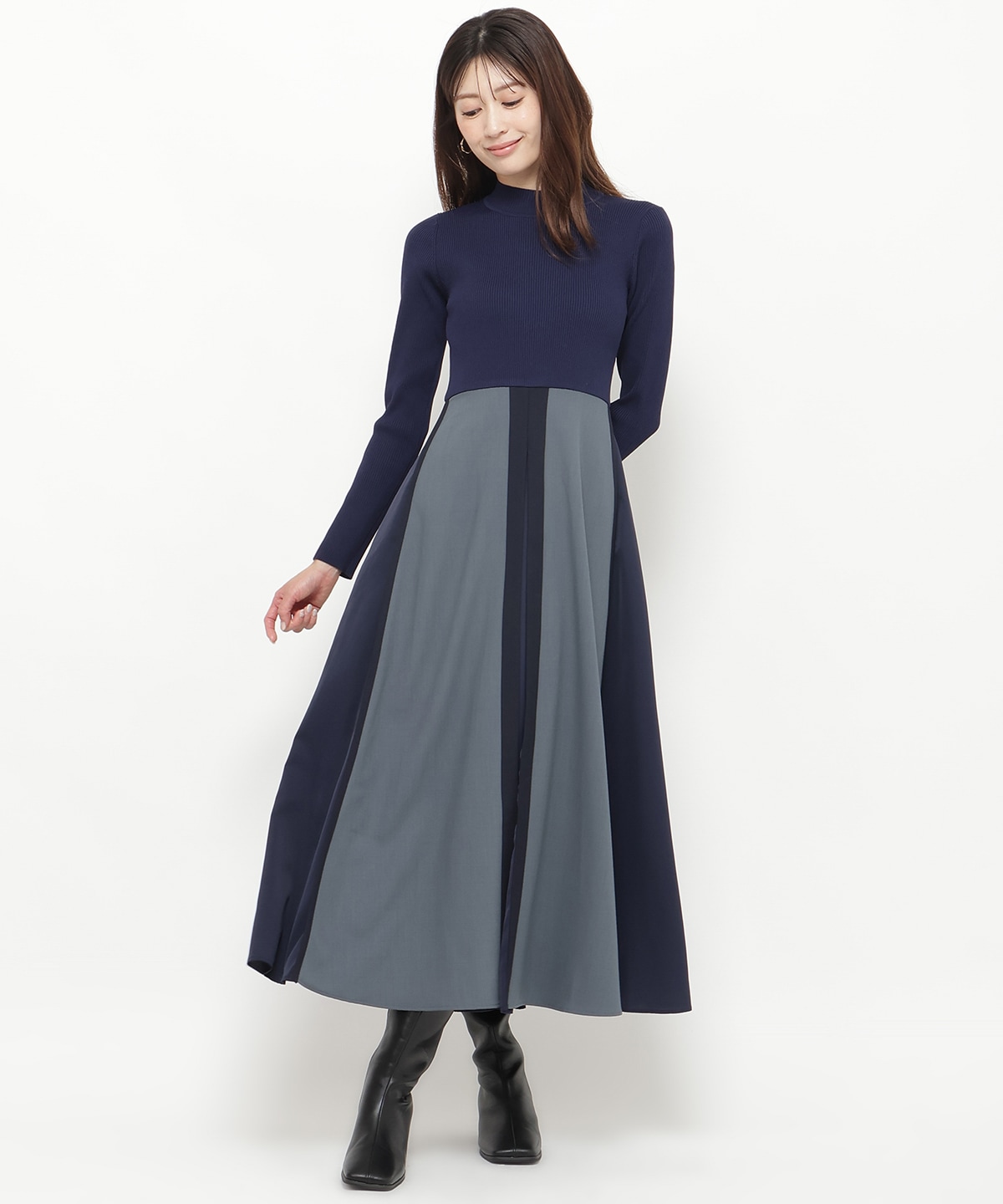 配色ドッキングワンピース