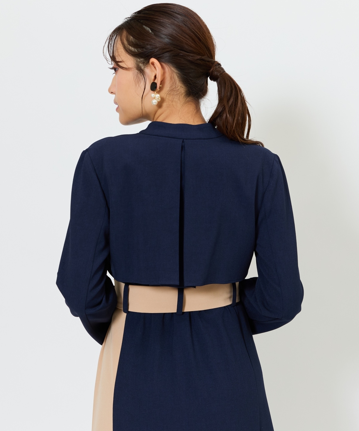 バイカラーカシュクールワンピース