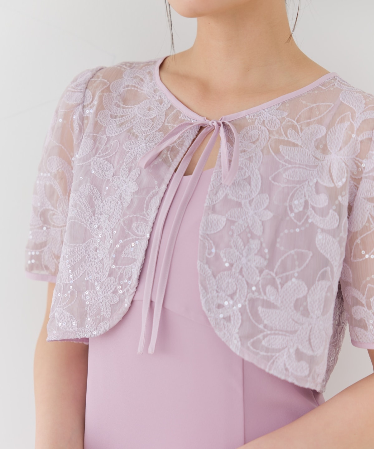 2WAYレースケープドレス