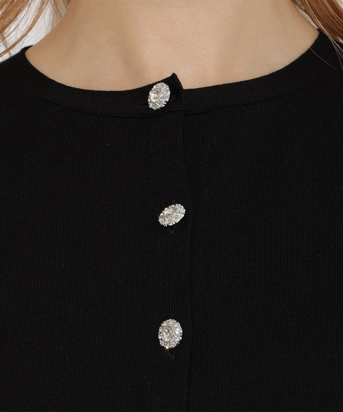 シアースリーブビジューカーディガン