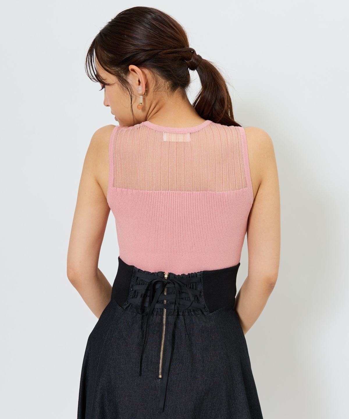 シアー切替ノースリトップス