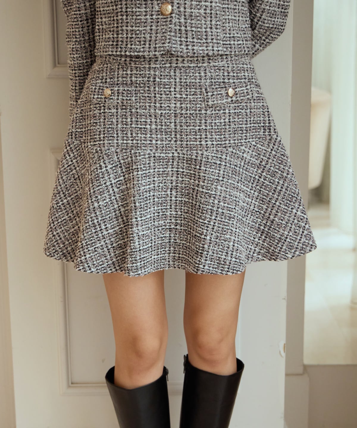 カットツイードミニスカート