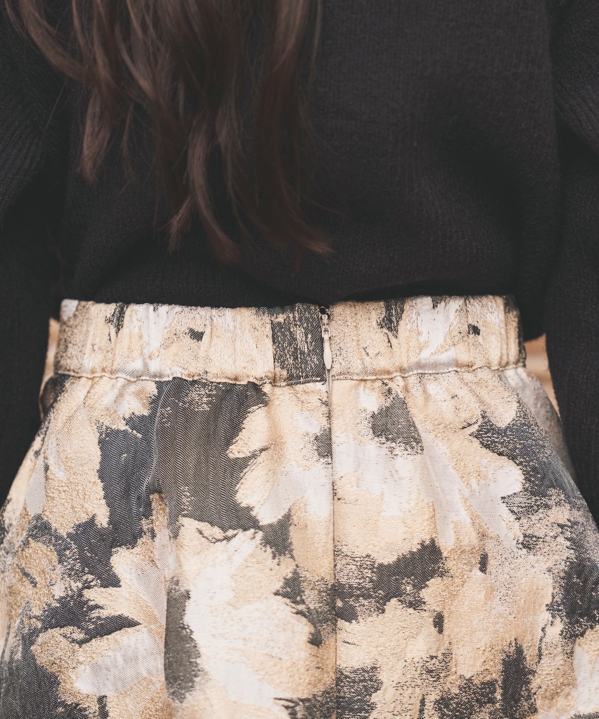 フラワージャガードフレアスカート