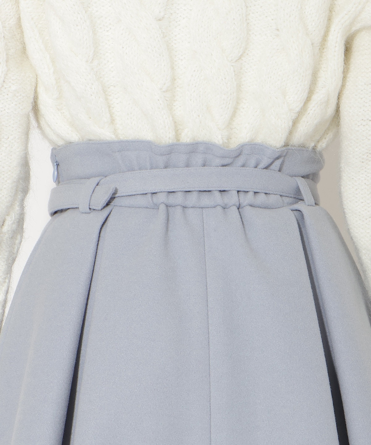 ベルト付きボックスミニスカート