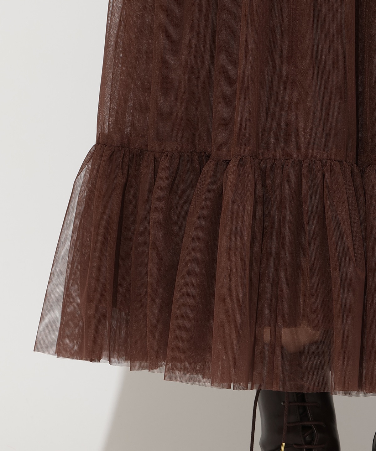 チュールティアードギャザースカート