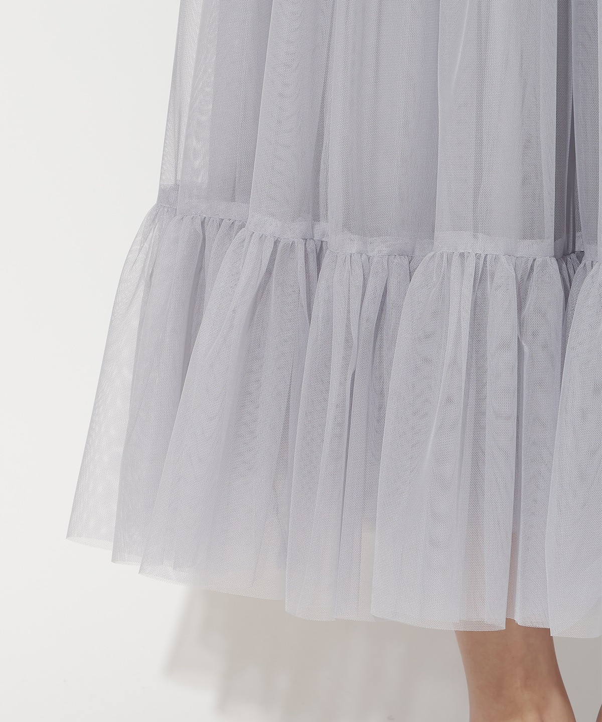 チュールティアードギャザースカート