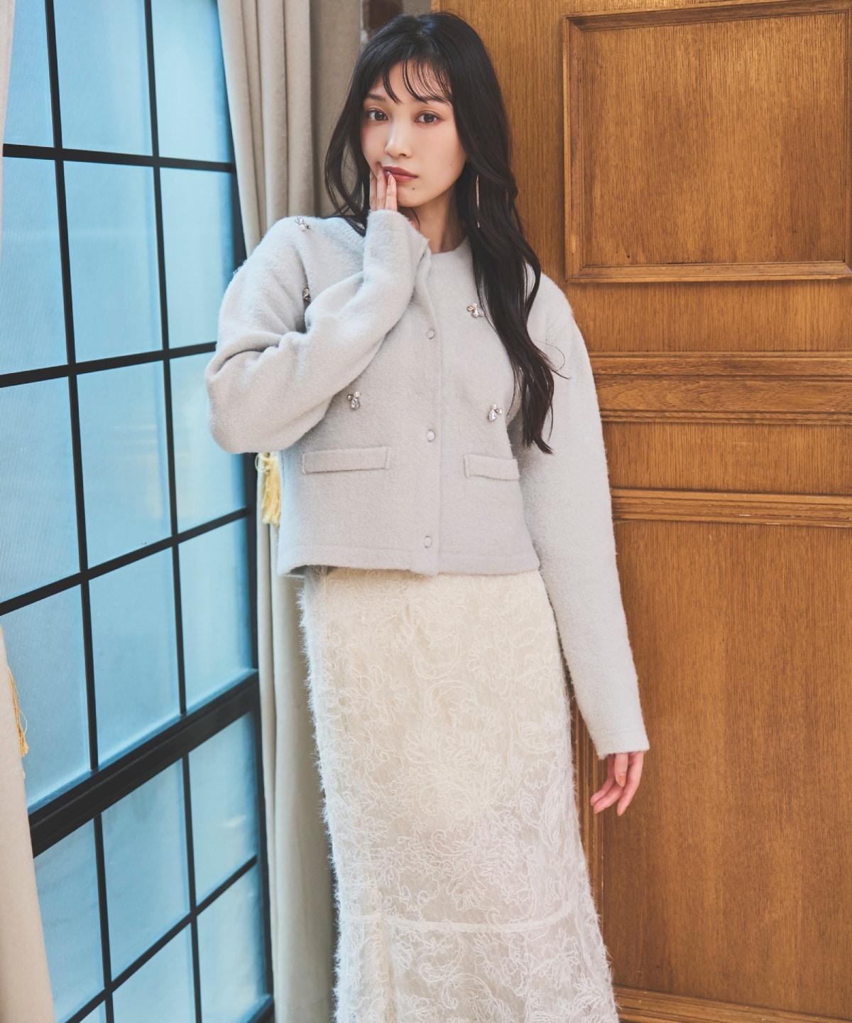 へアリーレースマーメイドスカート