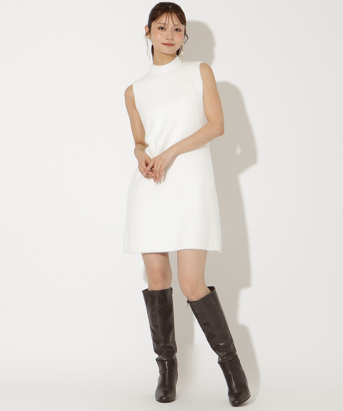 ラメフェザーニットアンサンブル