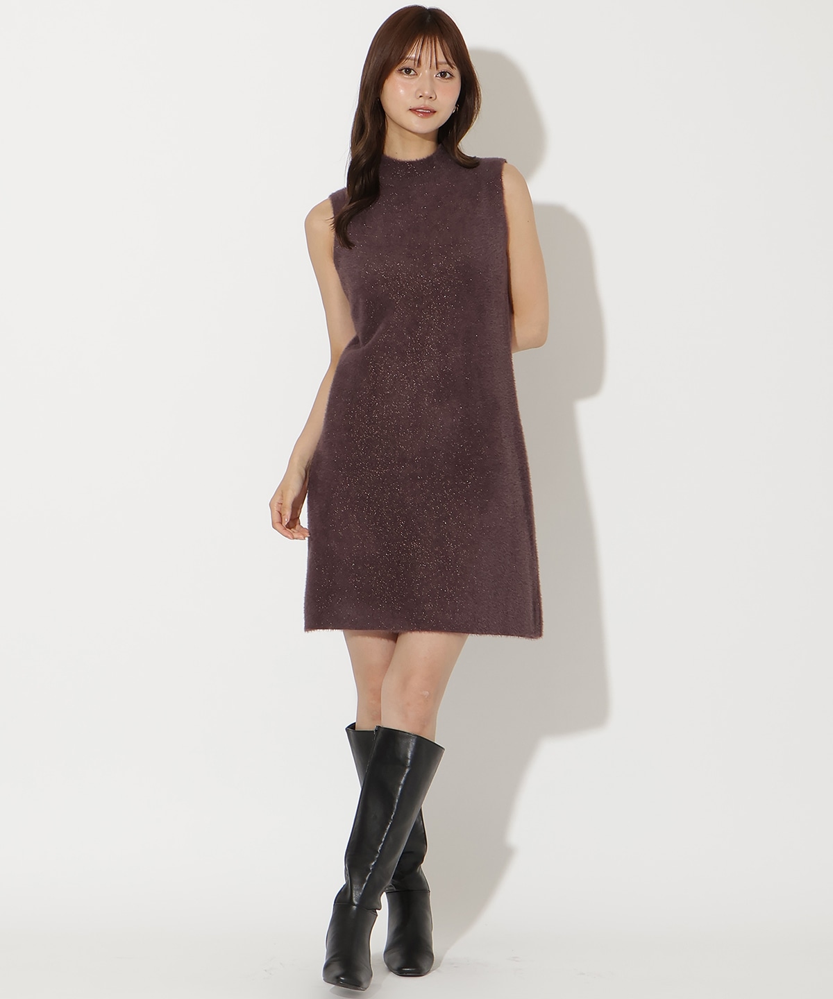 ラメフェザーニットアンサンブル