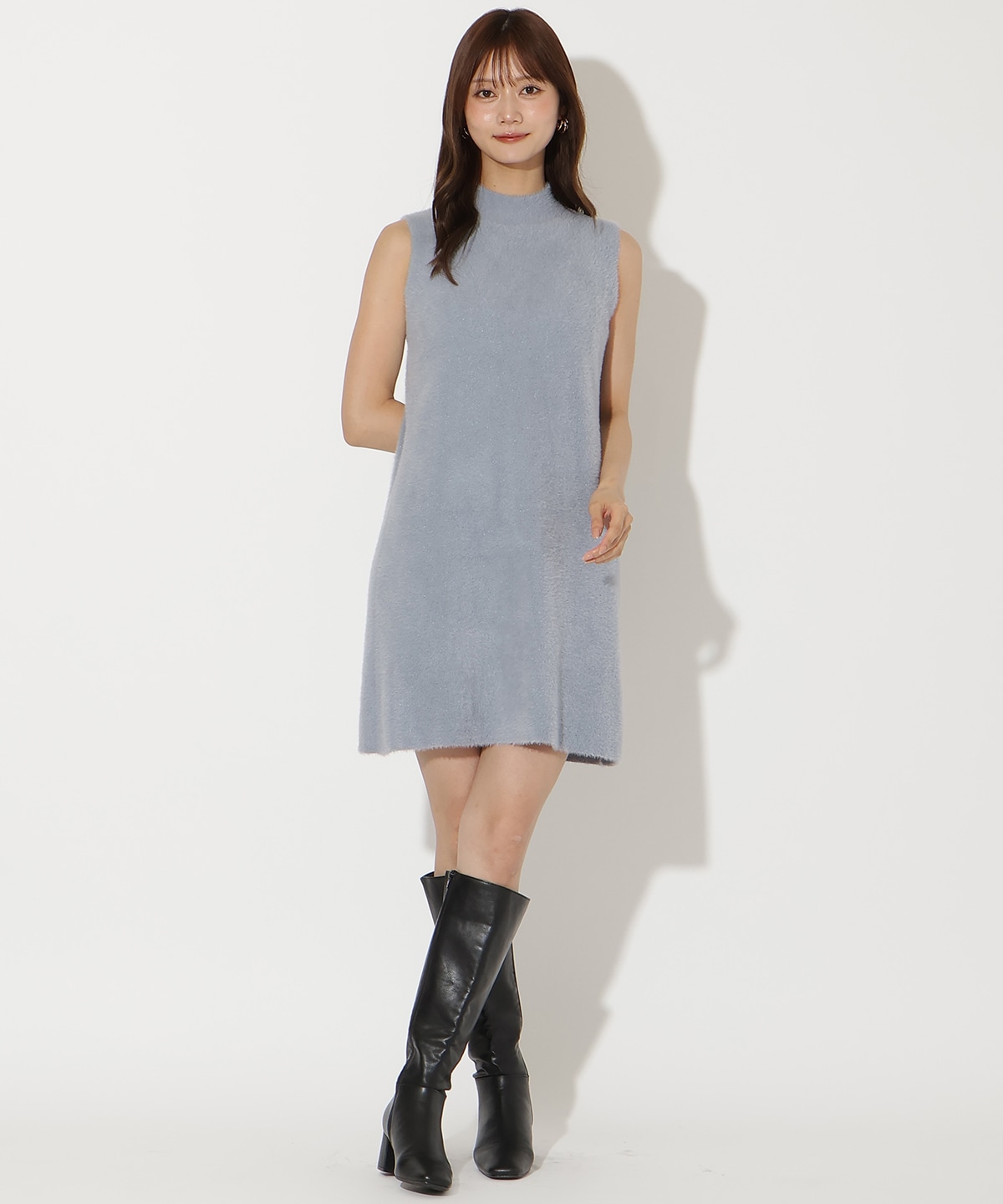 ラメフェザーニットアンサンブル