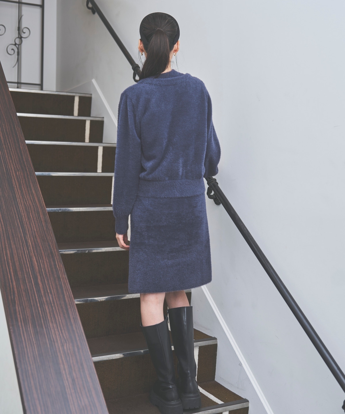 ラメフェザーニットアンサンブル