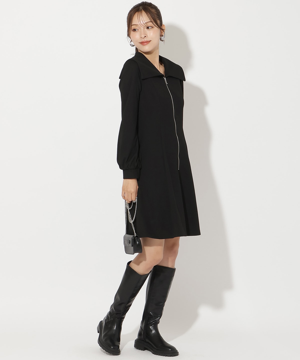 センターZIPミニワンピース