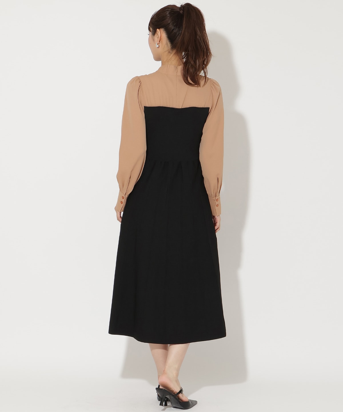 ボウタイ×ニットドッキングワンピース