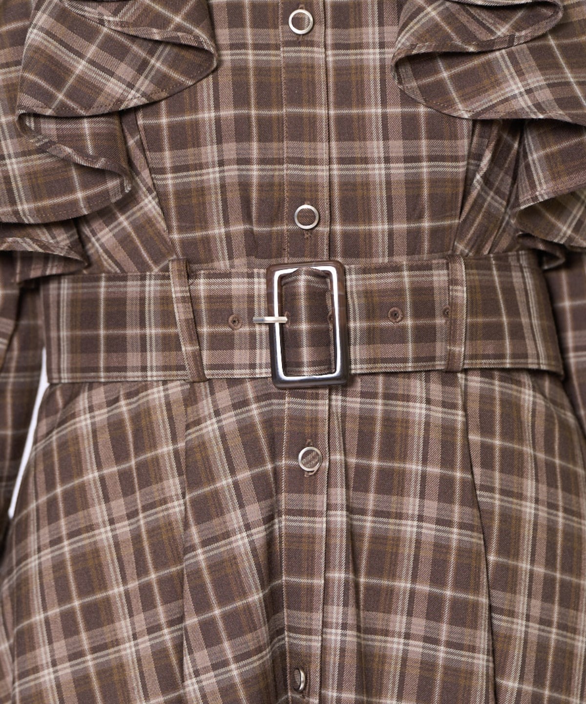 フリルケープシャツワンピース