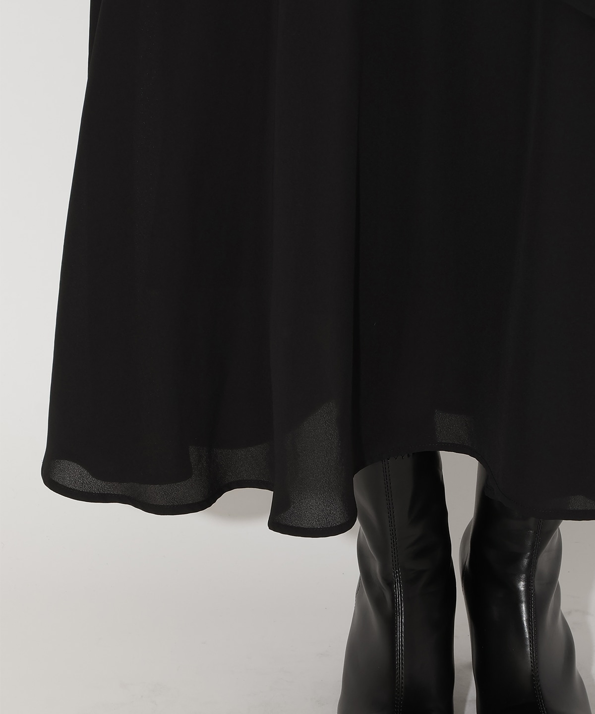 ニット切替アシンメトリーワンピース