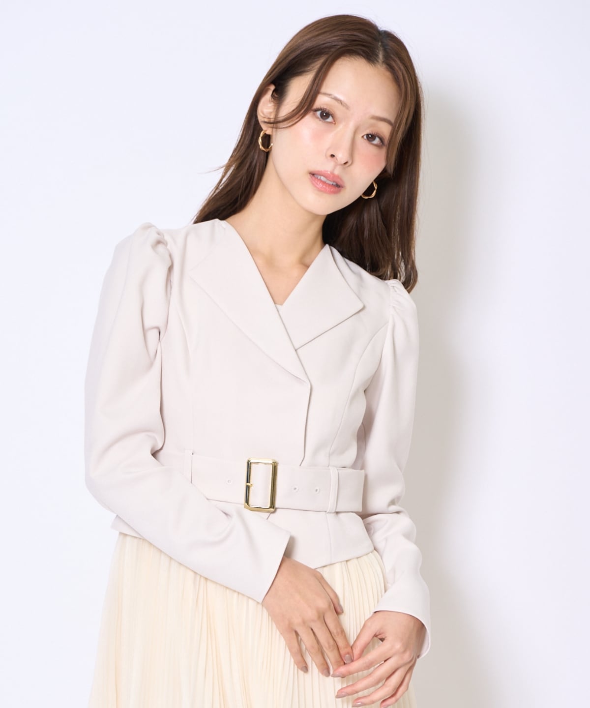 プリーツレイヤードワンピース