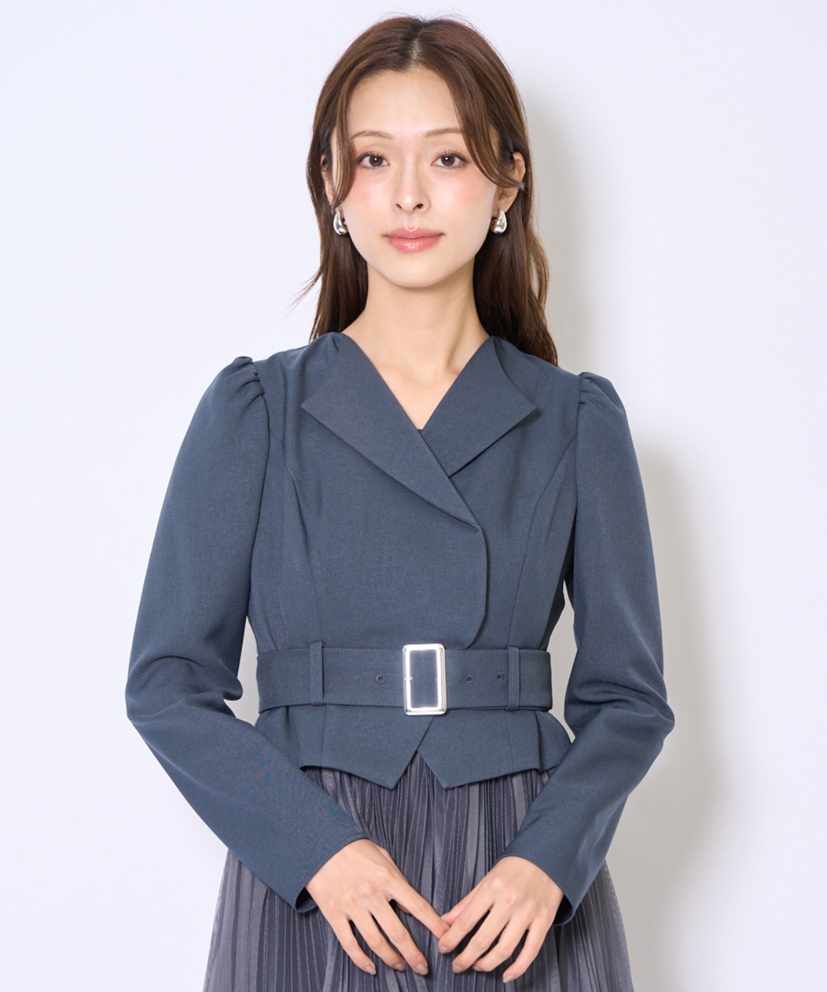 プリーツレイヤードワンピース