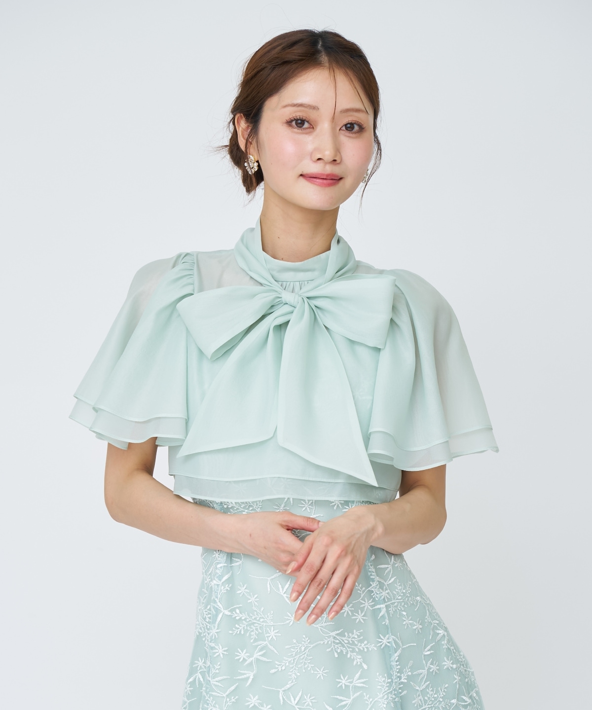 ラメボタニカルレースレイヤードドレス