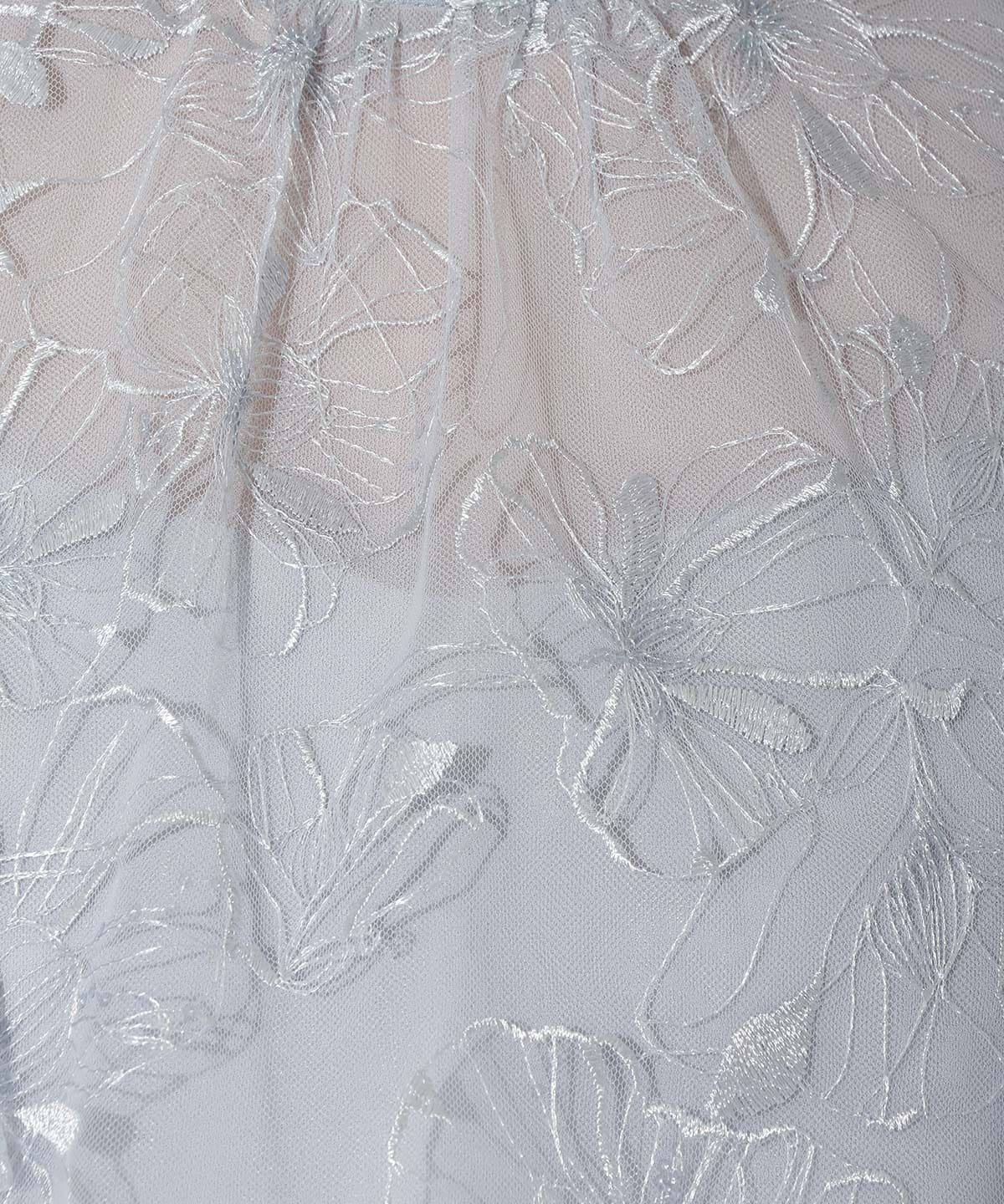 ラメフラワーチュールレイヤードドレス