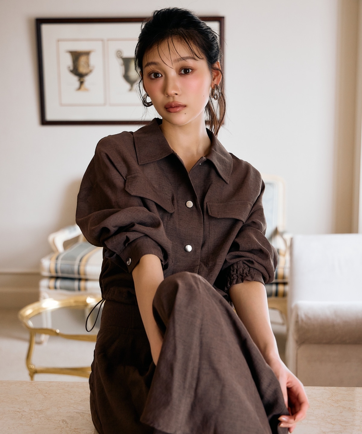 シアークロップドサファリジャケット