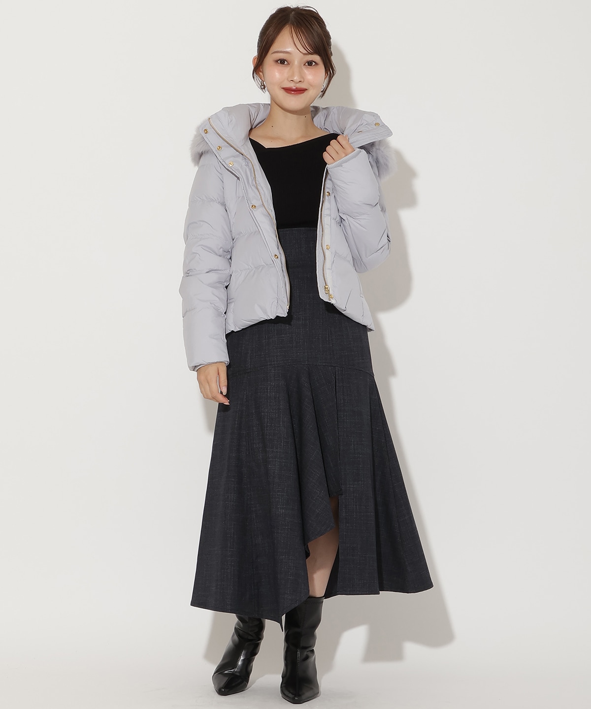 FOXファー付きショートダウン