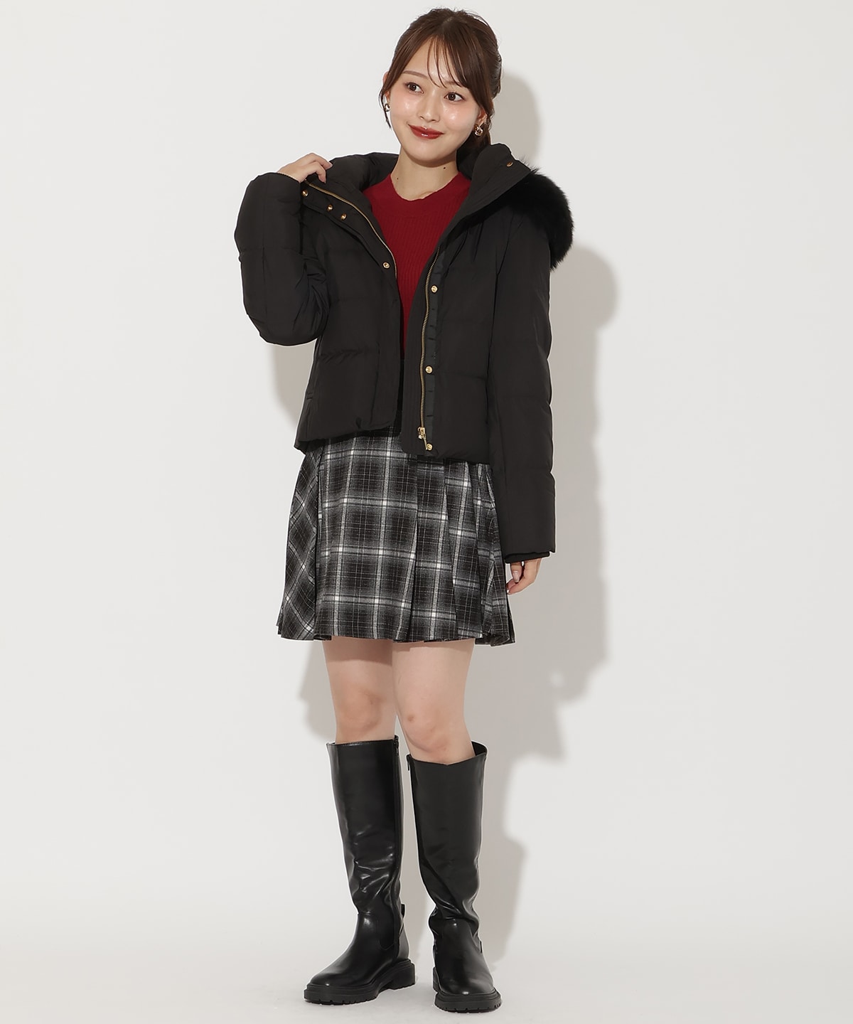 FOXファー付きショートダウン