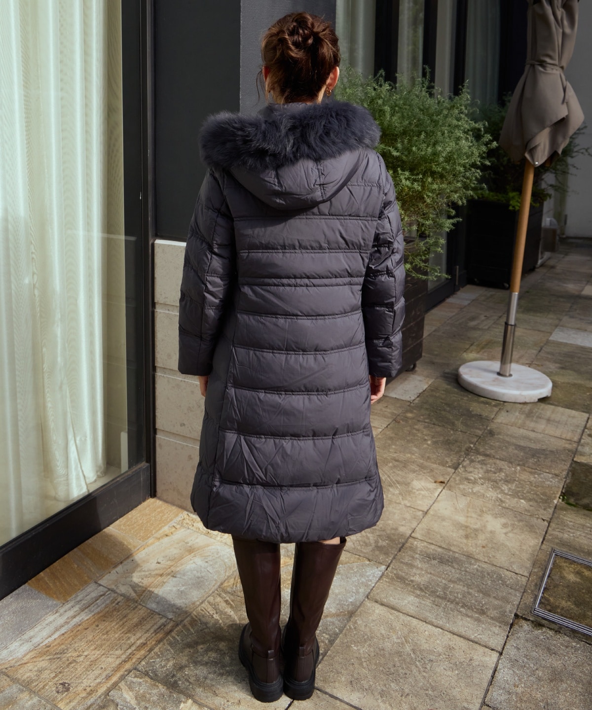 FOXファー付きプレミアムミドルロングダウン