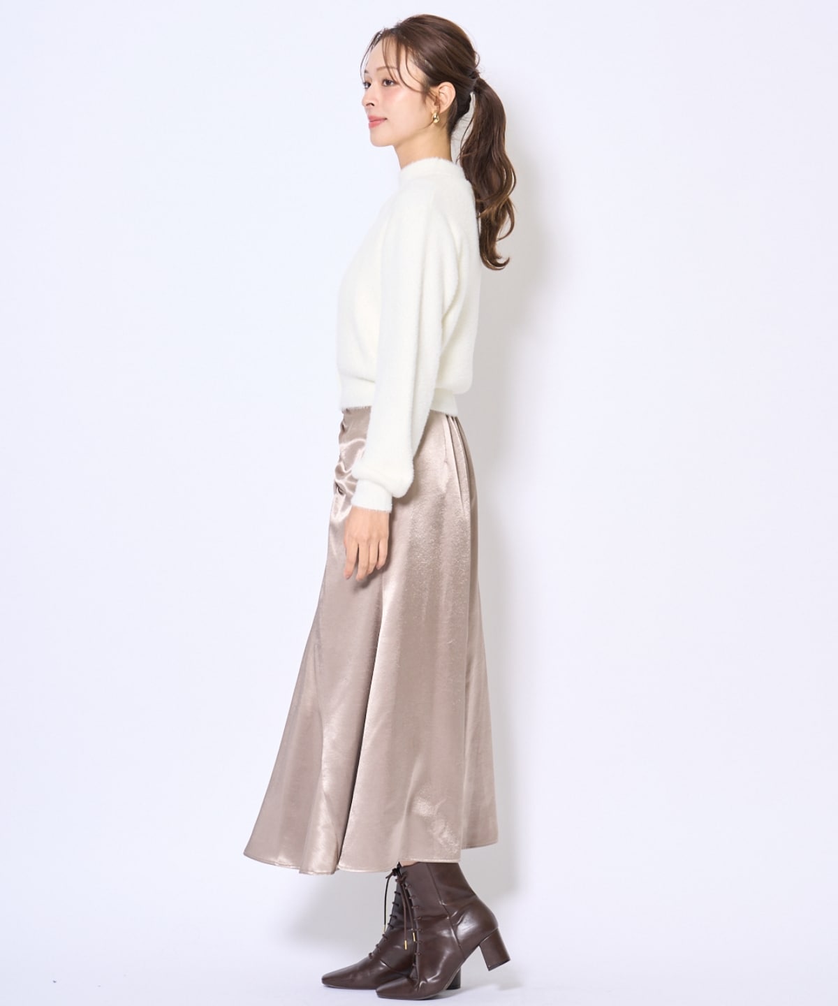 ラメフェザーニットアンサンブル