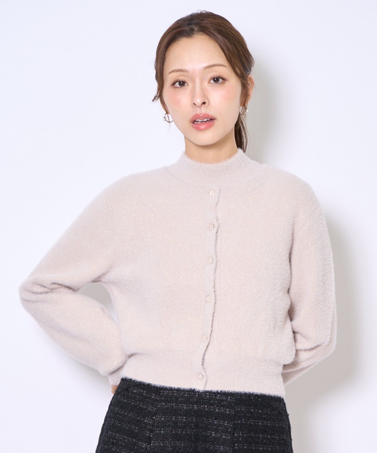 ラメフェザーニットアンサンブル