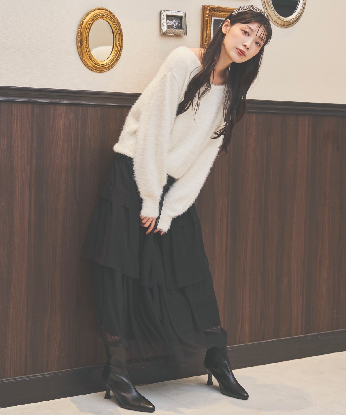 前後２WAYシャギーニットプルオーバー