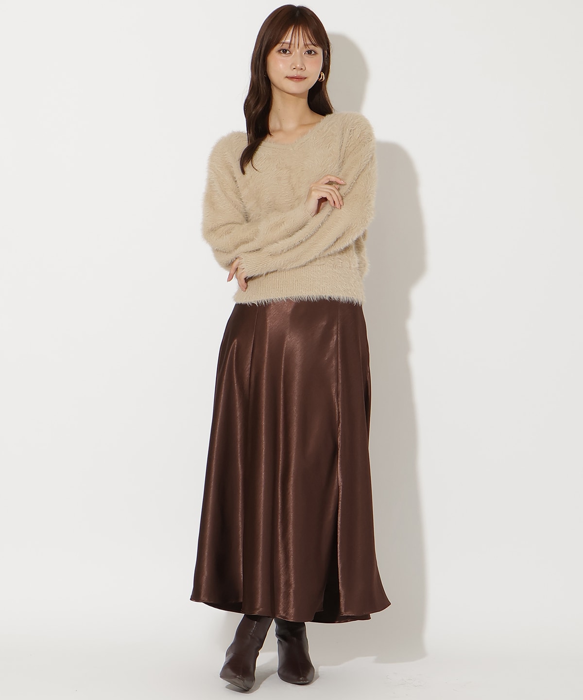 前後２WAYシャギーニットプルオーバー