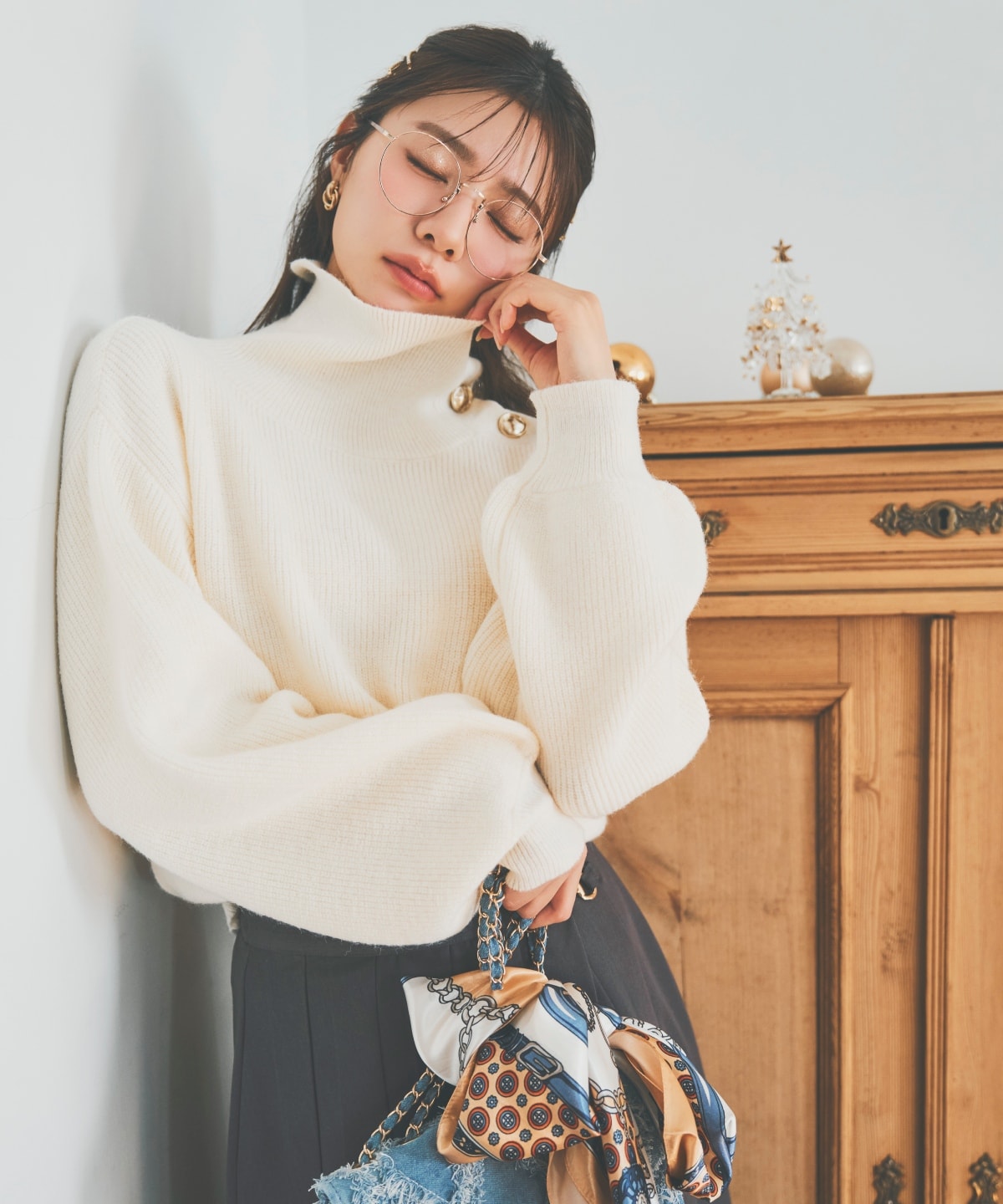 ショルダーボタンマルチウェイニットプルオーバー