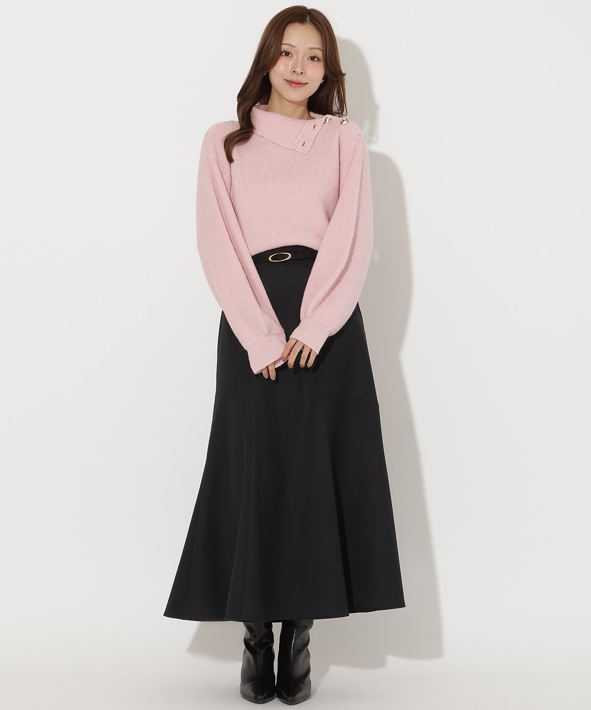 ショルダーボタンマルチウェイニットプルオーバー