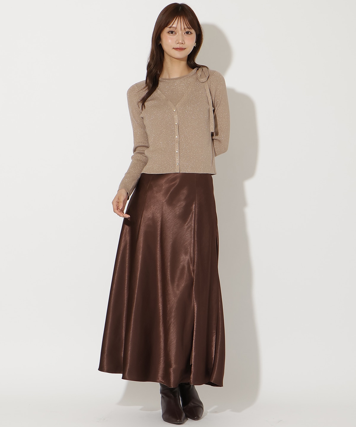 ホルタードッキングカーディガン風プルオーバー