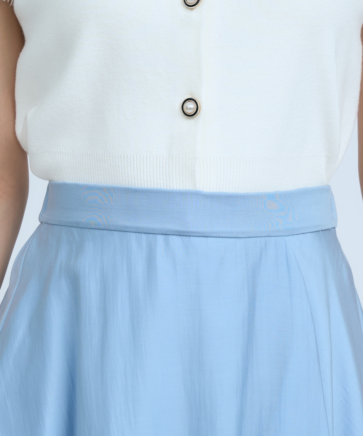 アシンメトリーシフォンラッフルスカート