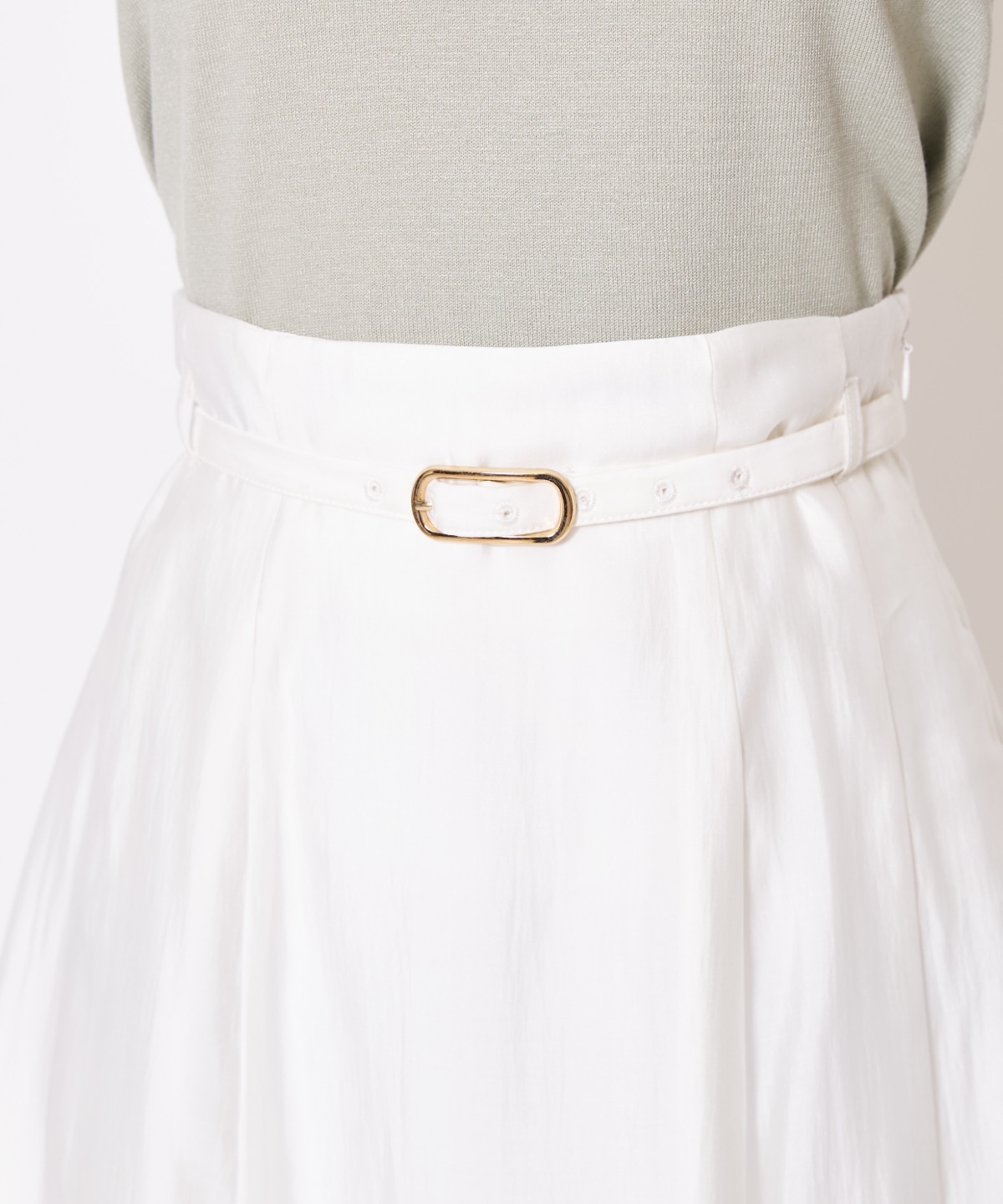 【先行予約受付中】ベルト付きシアーフレアスカート