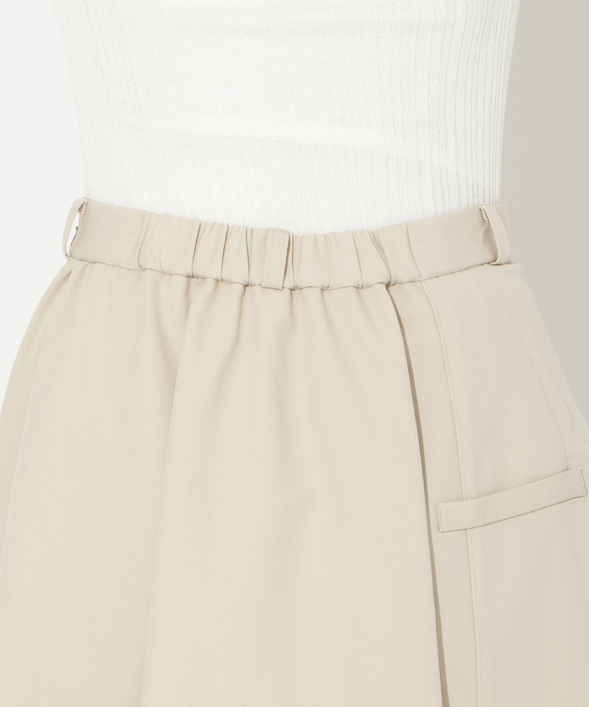 【先行予約受付中】ベルト付きレイヤードデザインフレアスカート